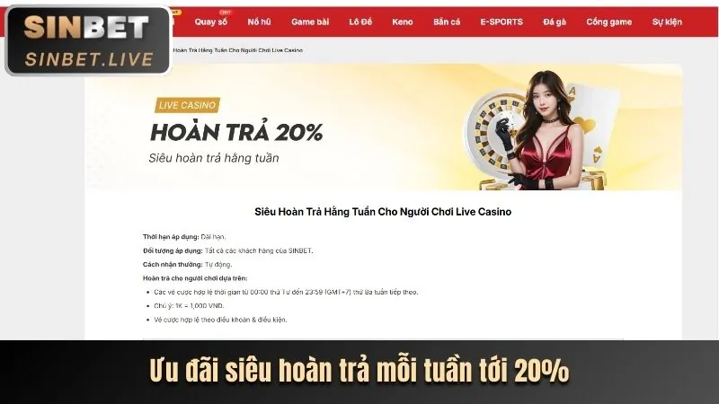 Hoàn trả hàng tuần tại KM3888B Nhà Cái